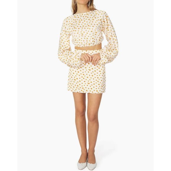 WeWoreWhat NWT Mini Slip Skirt in Ditsy Daisies size Small - Picture 9 of 10